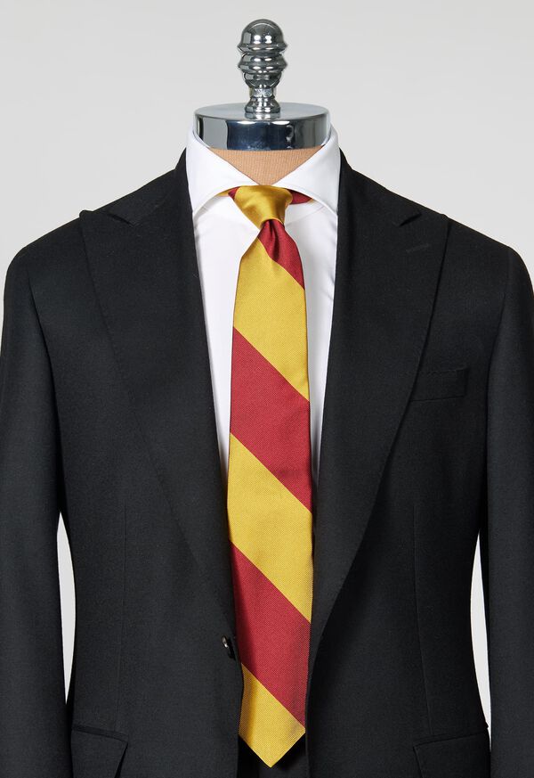 Paul Stuart Two-Tone Woven Silk Striped Tie, image 5