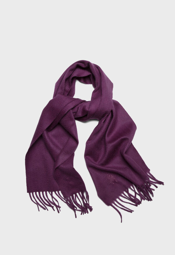 Paul Stuart Cashmere Solid Color Scarf with Embroidered Logo, image 52