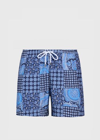 Paul Stuart Patchwork Print Swim Trunk