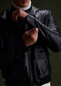 Paul Stuart Modern Leather Bomber Jacket, thumbnail 6