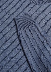 Paul Stuart Linen Cable Crewneck Sweater, thumbnail 2