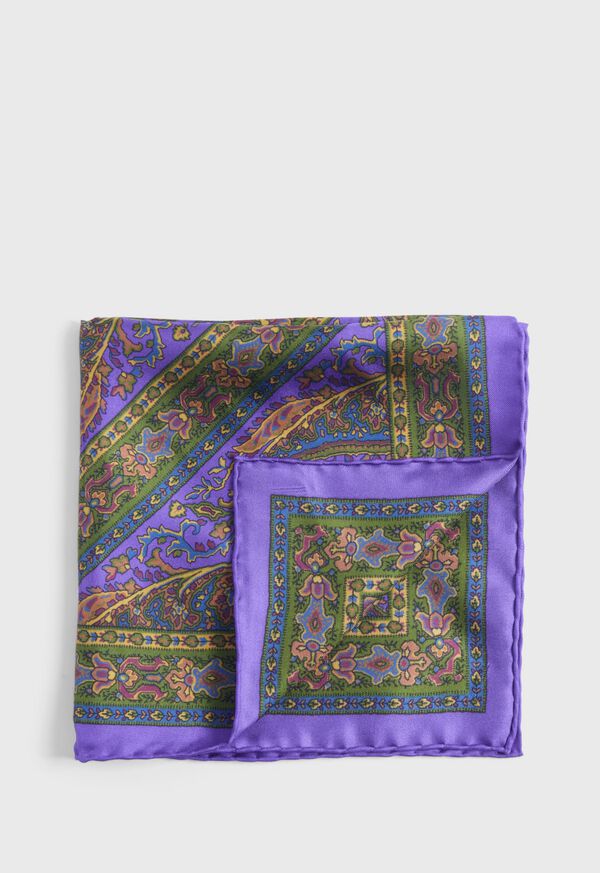 Paul Stuart Silk Paisley Pocket Square, image 1