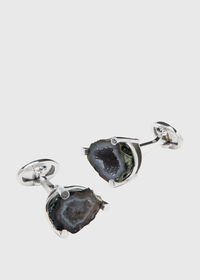 Paul Stuart Black Drusy & Sterling Silver Cufflinks, thumbnail 1