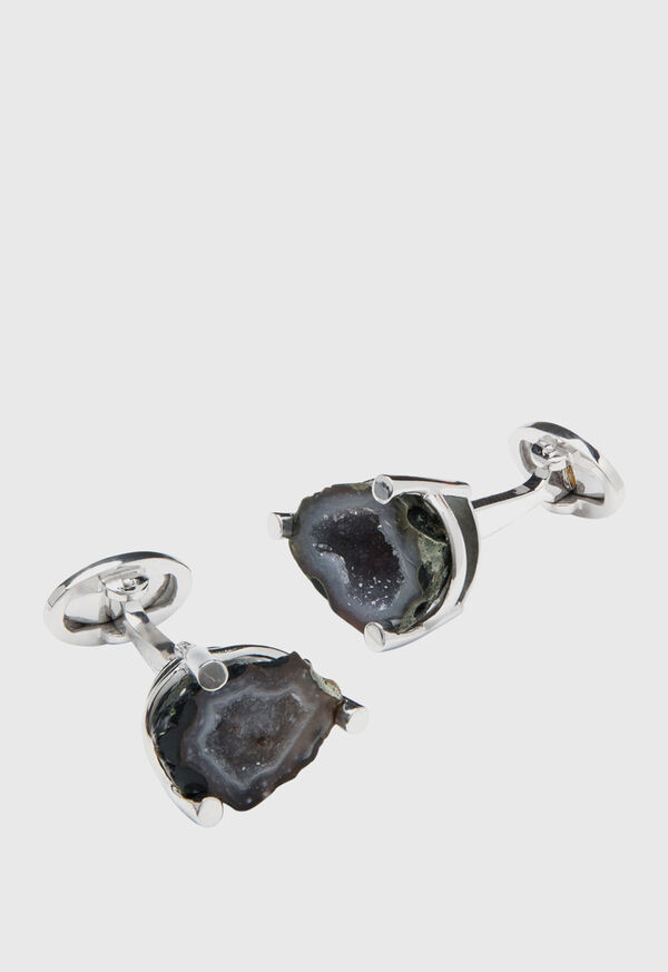 Paul Stuart Black Drusy & Sterling Silver Cufflinks, image 1