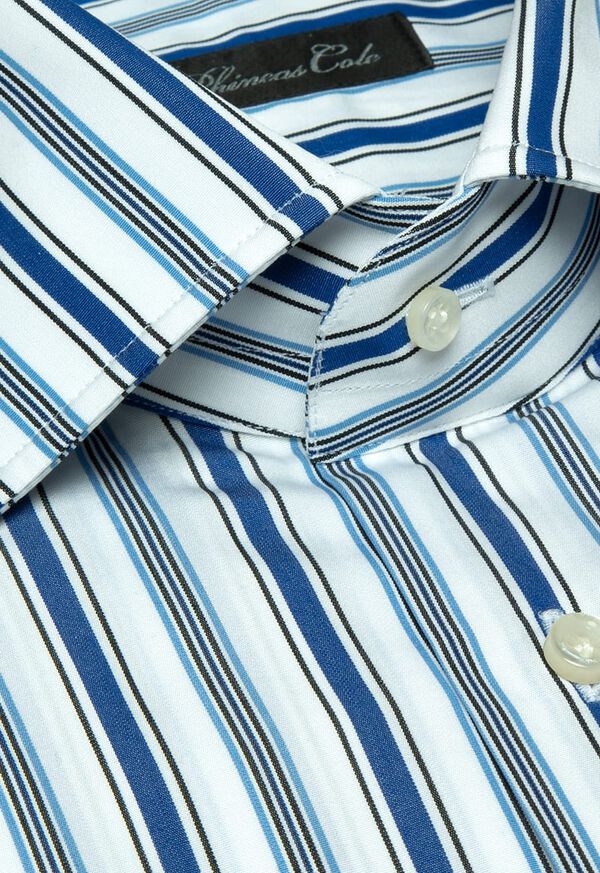 Paul Stuart Blue & White Striped Dress Shirt, image 2