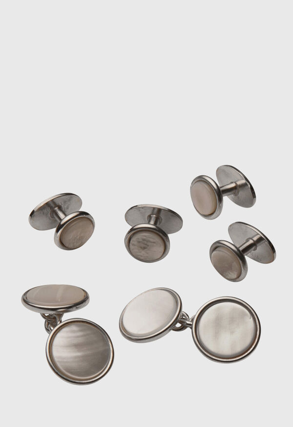 Paul Stuart Mother of Pearl Cufflink & Stud Formal Set, image 1