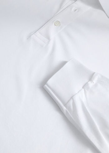 Paul Stuart Mercerized Cotton Long Sleeve Polo Shirt