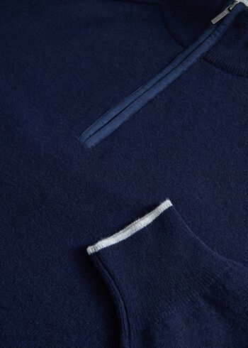 Paul Stuart Suede Trim Quarter Zip Pullover