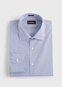 Paul Stuart Navy Graphic Checked Dress Shirt, thumbnail 1
