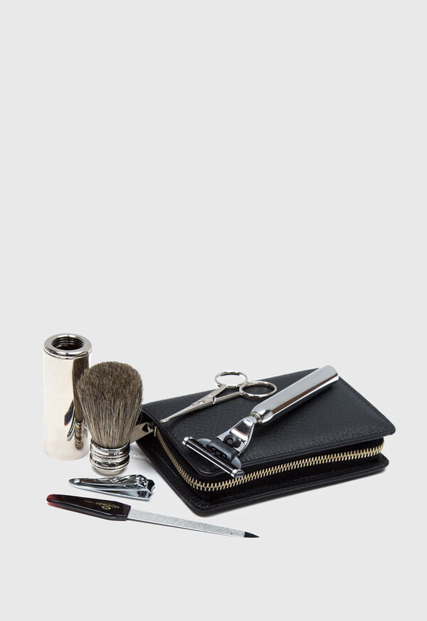 Paul Stuart Deerskin Leather Travel Shaving Kit, image 1
