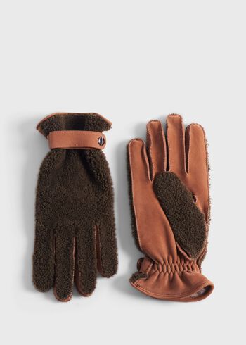 Paul Stuart Shearling and Leather Gloves
