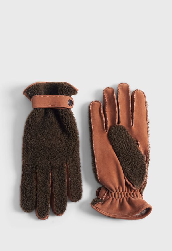 Paul Stuart Shearling and Leather Gloves, image 1