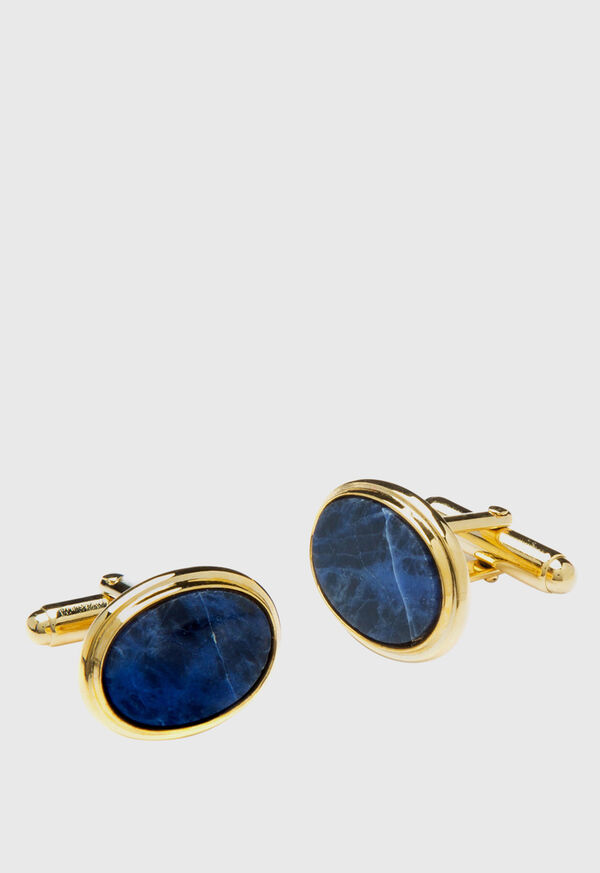 Paul Stuart Cufflinks with Oval Sodalite, image 1