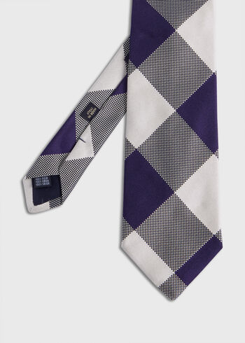 Paul Stuart Woven Silk Oversized Check Tie