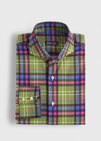 Paul Stuart Printed Plaid Brushed Cotton Shirt, thumbnail 1