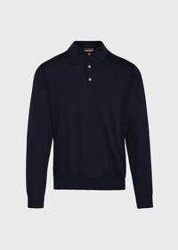 Paul Stuart Long Sleeve Cotton Polo, thumbnail 8