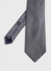 Paul Stuart Woven Silk Chevron Tie, thumbnail 1