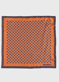 Paul Stuart Printed Silk Medallion Pocket Square, thumbnail 2