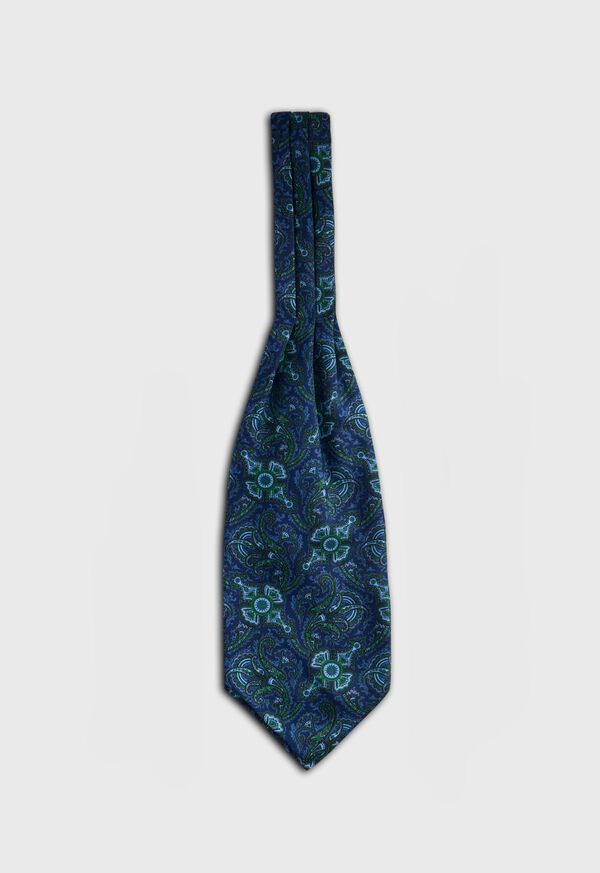 Paul Stuart Silk Twill Micro Paisley Print Ascot, image 1