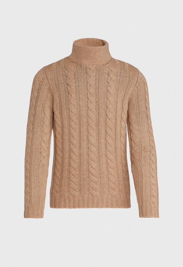 Paul Stuart Solid Cable Knit Turtleneck Sweater, image 1
