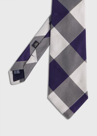 Paul Stuart Woven Silk Oversized Check Tie, thumbnail 1