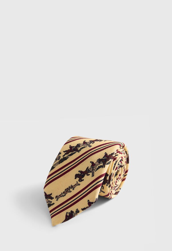 Paul Stuart Printed Silk Rider Motif Tie, image 1