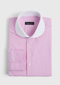 Paul Stuart Pink And White Stripe Round Collar Shirt, thumbnail 1