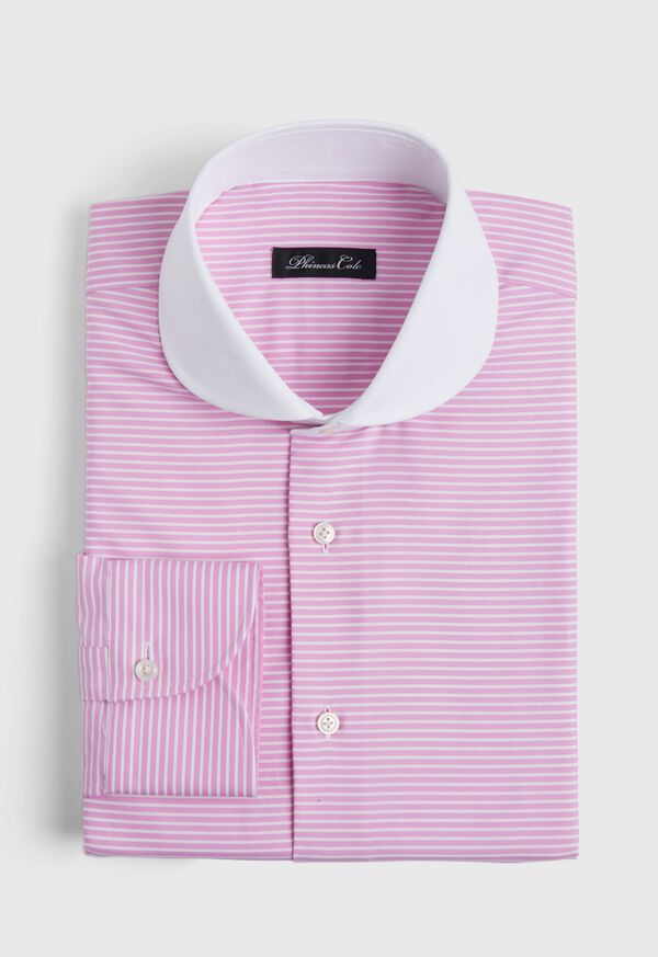 Paul Stuart Pink And White Stripe Round Collar Shirt, image 1
