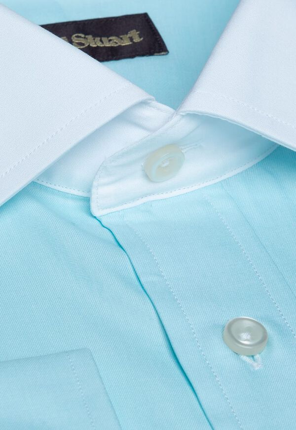Paul Stuart Contrast Collar Cotton Twill Dress Shirt, image 2