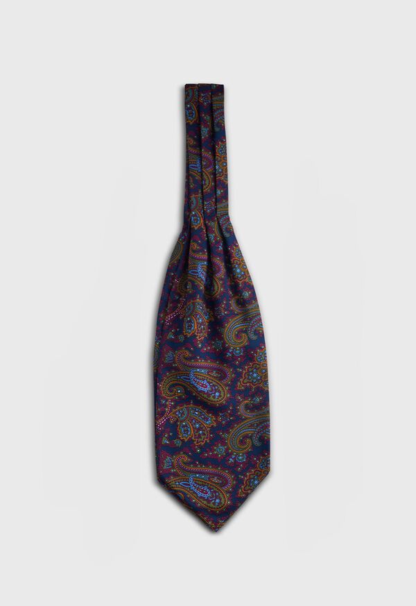 Paul Stuart Ornate Paisley Print Silk Ascot, image 1