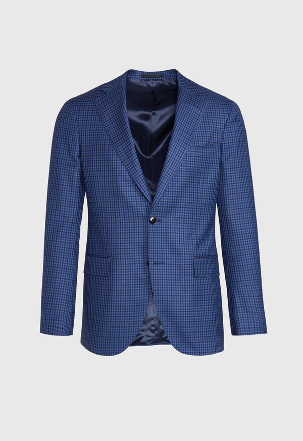 Tonal Royal Blue Check Sport Jacket