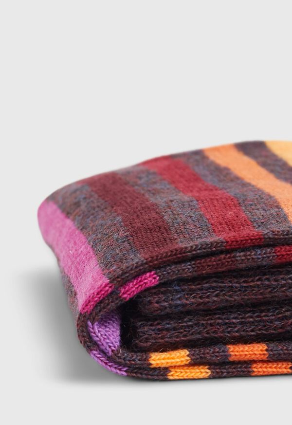 Paul Stuart Wool Blend Multicolor Stripe Sock, image 2