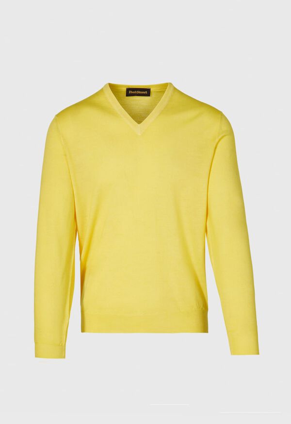 Paul Stuart Merino Wool Watercolor V-Neck Sweater, image 1