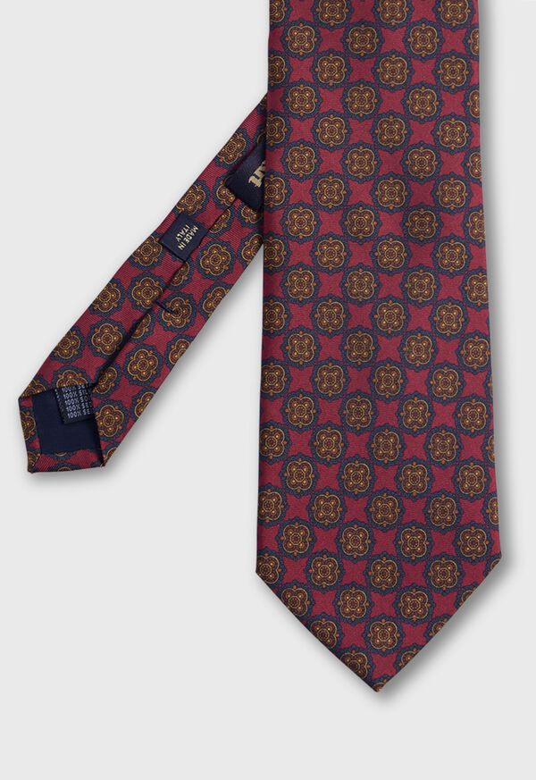 Paul Stuart Printed Silk Madder Medallion Tie, image 1