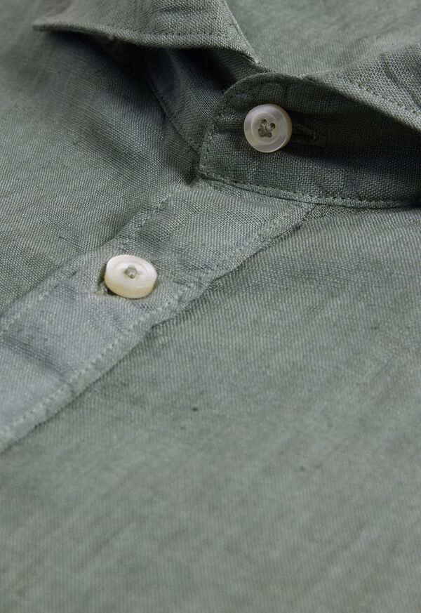 Paul Stuart Linen Half Placket Sport Shirt, image 3