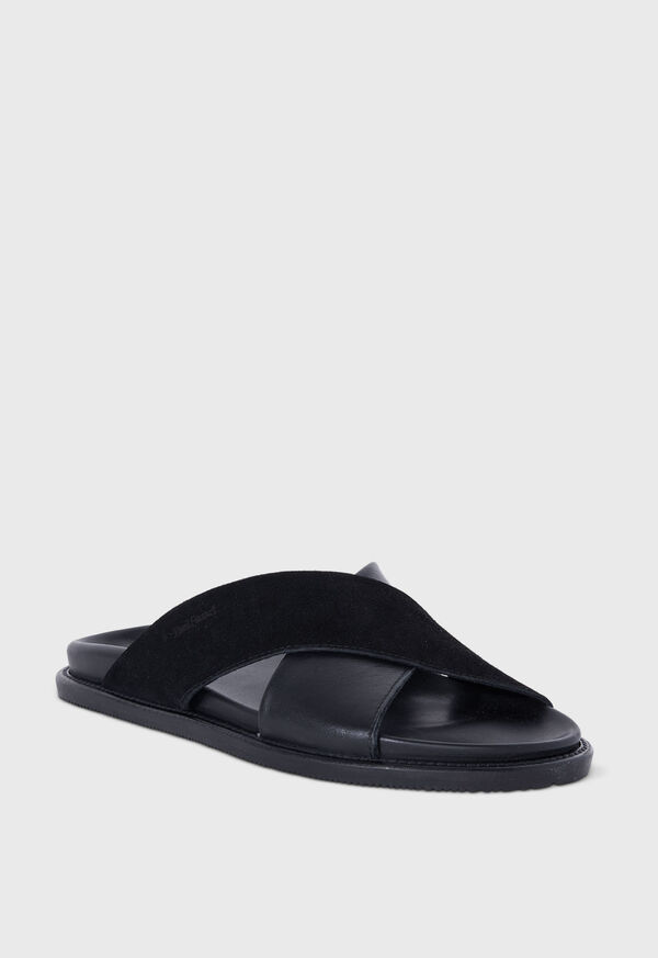 Paul Stuart Punta Leather & Suede Crossover Slide, image 2