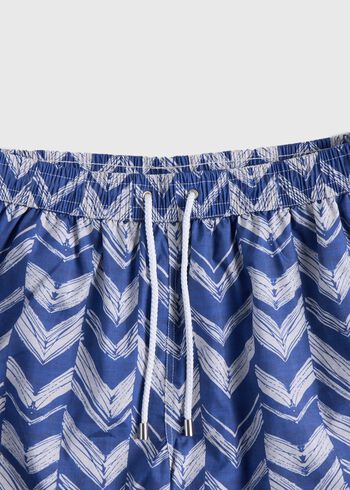 Paul Stuart Chevron Batik Print Swim Trunk