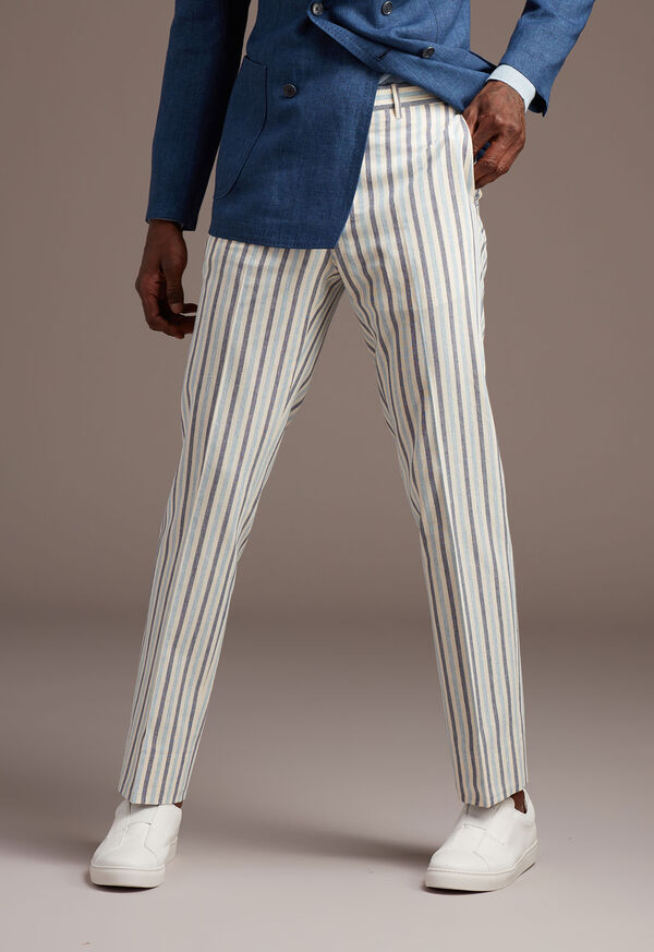 Paul Stuart Blue & Navy Stripe Cotton Pant, image 3