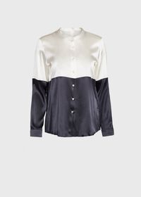 Paul Stuart Colorblock Collarless Blouse, thumbnail 1