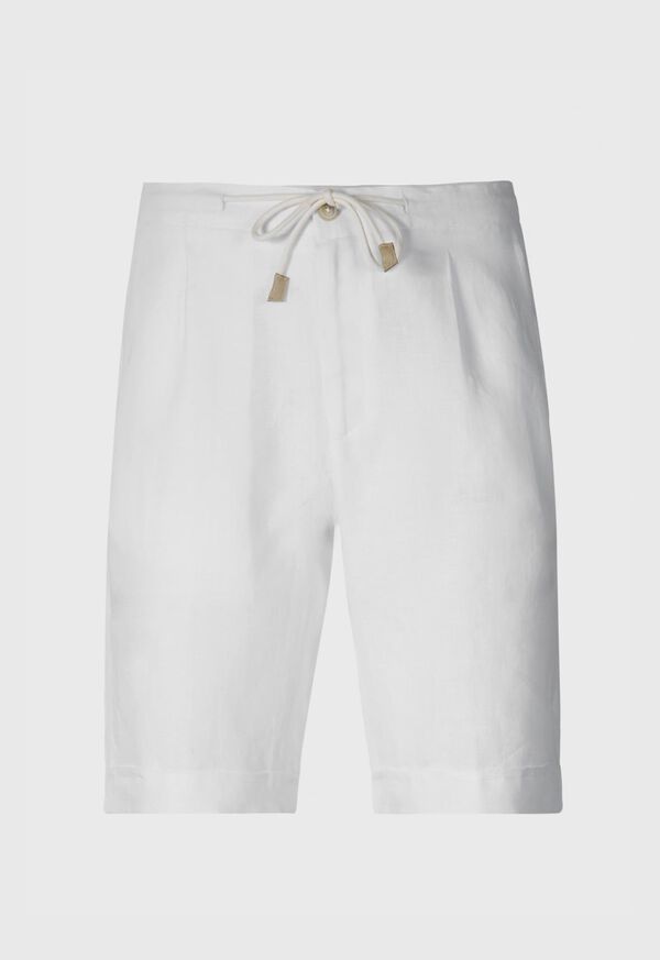 Paul Stuart Linen Tucked Pleat Bermuda Short, image 1