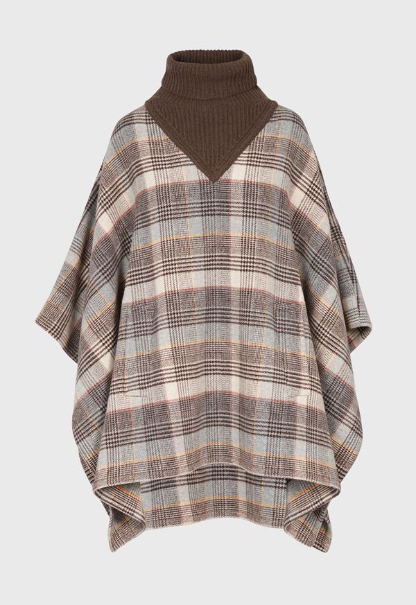 Paul Stuart Plaid Poncho, image 1