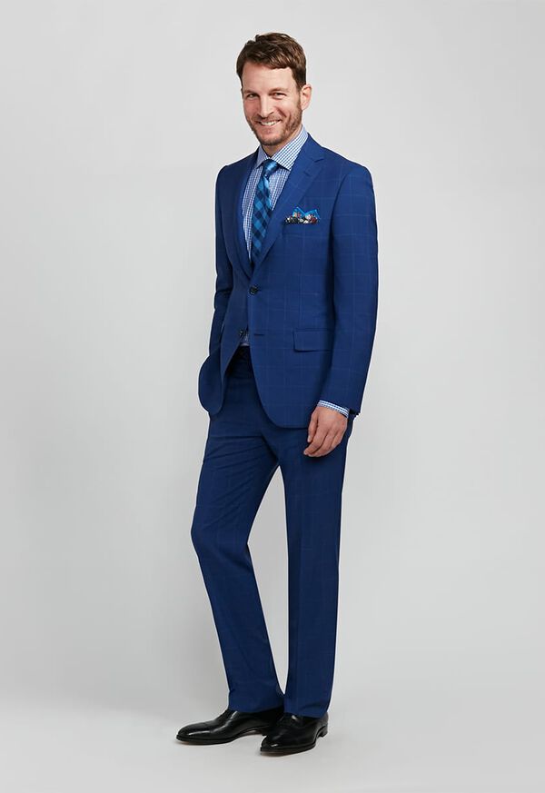 Paul Stuart Paul Fit Windowpane Super 130s Wool Suit, image 1