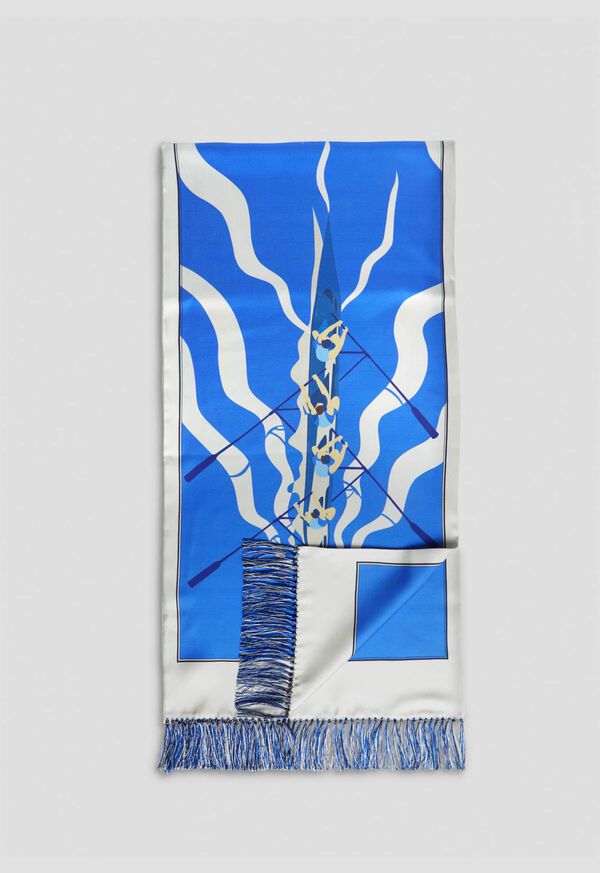 Paul Stuart Boat Printed Silk Scarf