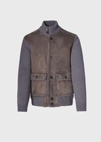Paul Stuart Shearling and Knit Blouson Jacket, thumbnail 1