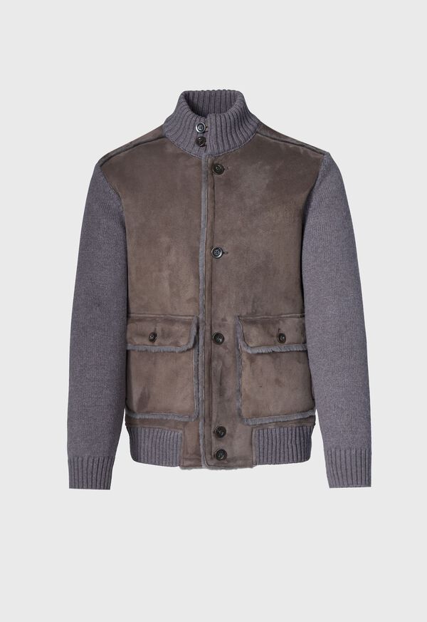Paul Stuart Shearling and Knit Blouson Jacket, image 1