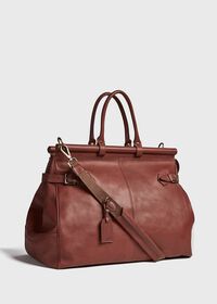 Paul Stuart Bridle Leather Carpet Bag, thumbnail 5