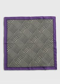 Paul Stuart Printed Silk Plaid Pocket Square, thumbnail 2