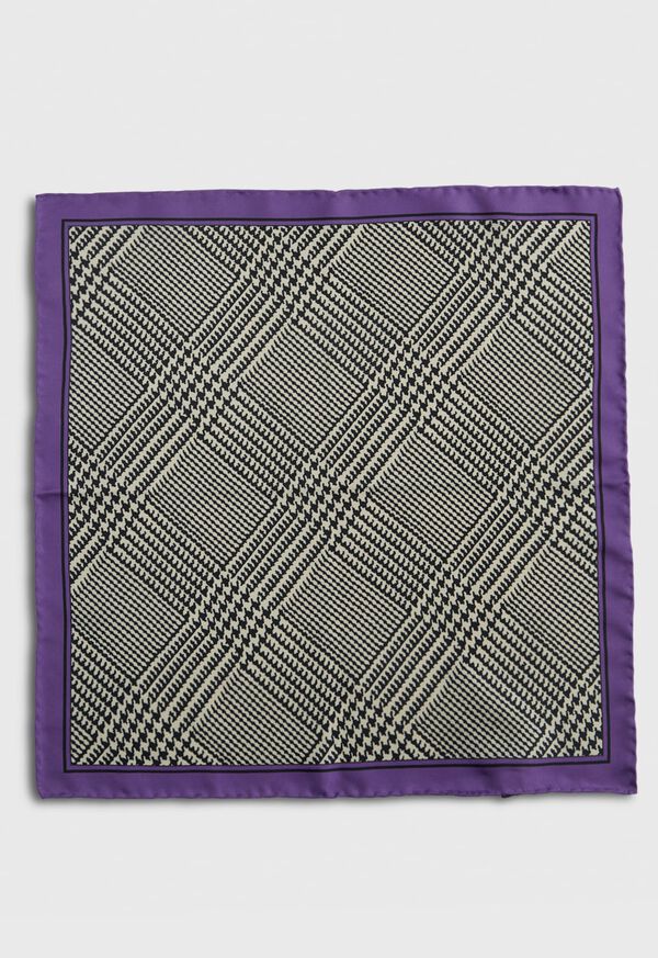 Paul Stuart Printed Silk Plaid Pocket Square, image 2