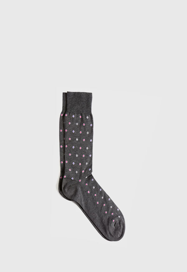 Paul Stuart Cotton Blend Multi Colored Dot Sock, image 1