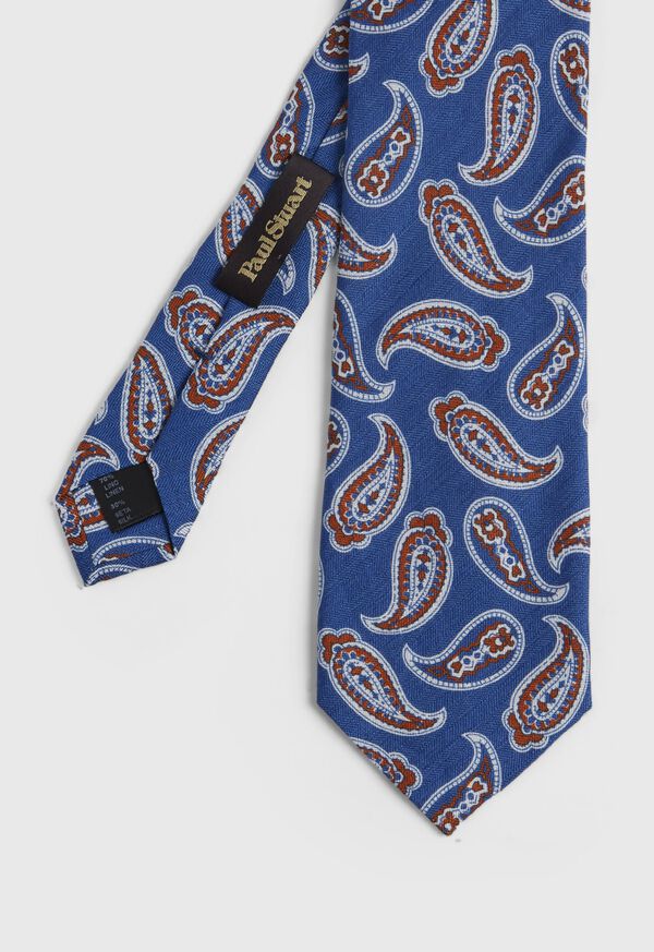 Paul Stuart Linen & Silk Summer Paisley Tie, image 1